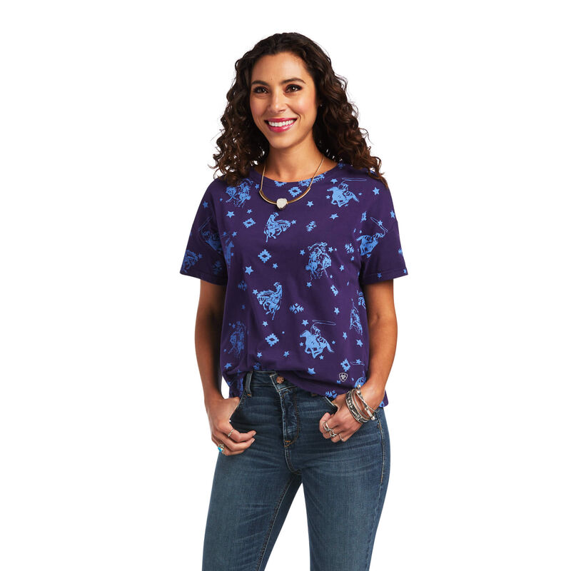 Camisetas Ariat Bluegrass Moradas/Azules Mujer - Chile 758-WTUFYJ